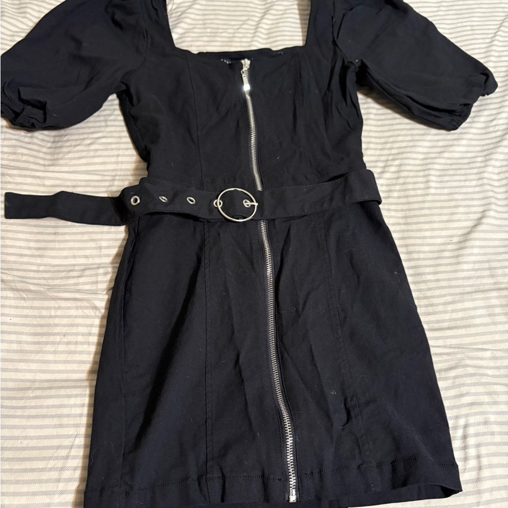 Haute Monde Black Mini Dress with Zipper